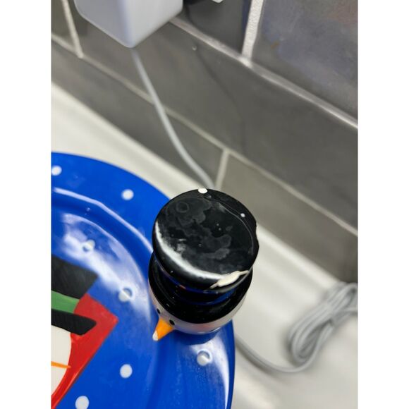 VINTAGE Kirkland's Holiday Snowman Cheese Plate And Spreader Set - Picture 12 of 16